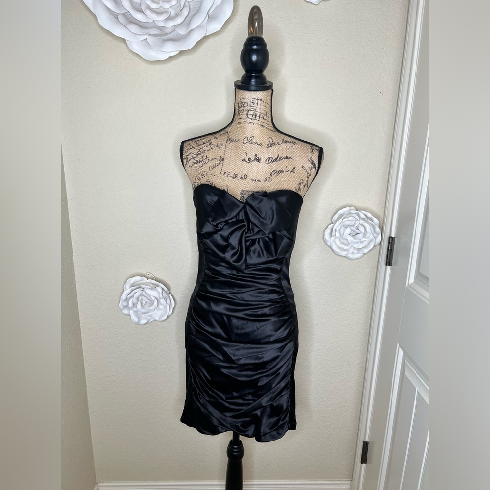 Vintage Jessica McClintock by Gunne Sax Strapless Black Dress Size 7